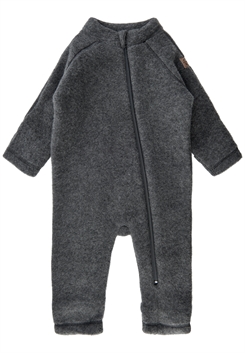 Mikk-Line merino wool suit w/zip - Anthracite Melange